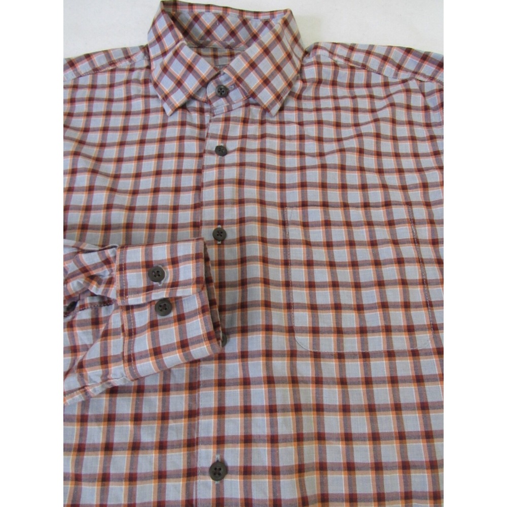 Johnnie O Shirt Multi-Color Plaid‎ Hanging Out Button Front Cotton Men's L